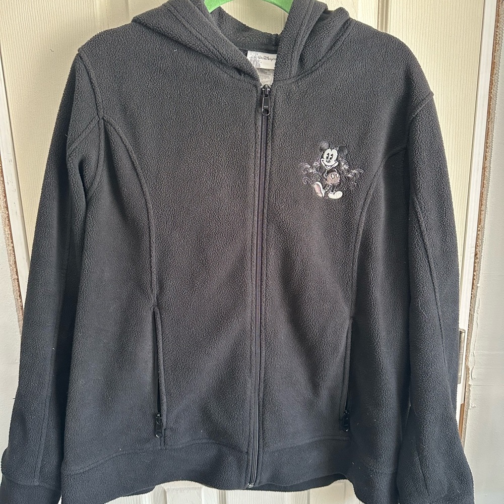 Disney Black Fleece Jacket with Mickey Mouse